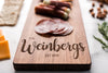 Personalized Cheese Board with Last Name in Bouncy Font - WBCB