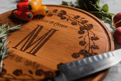 Wood Anniversary Gift, Personalized Cutting Board, Monogrammed Wedding Gift by Well Written Gifts