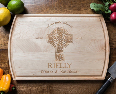 Celtic Cross Personalized Cutting Board, Irish Wedding Gift, Anniversary Gift by Well Written Gifts