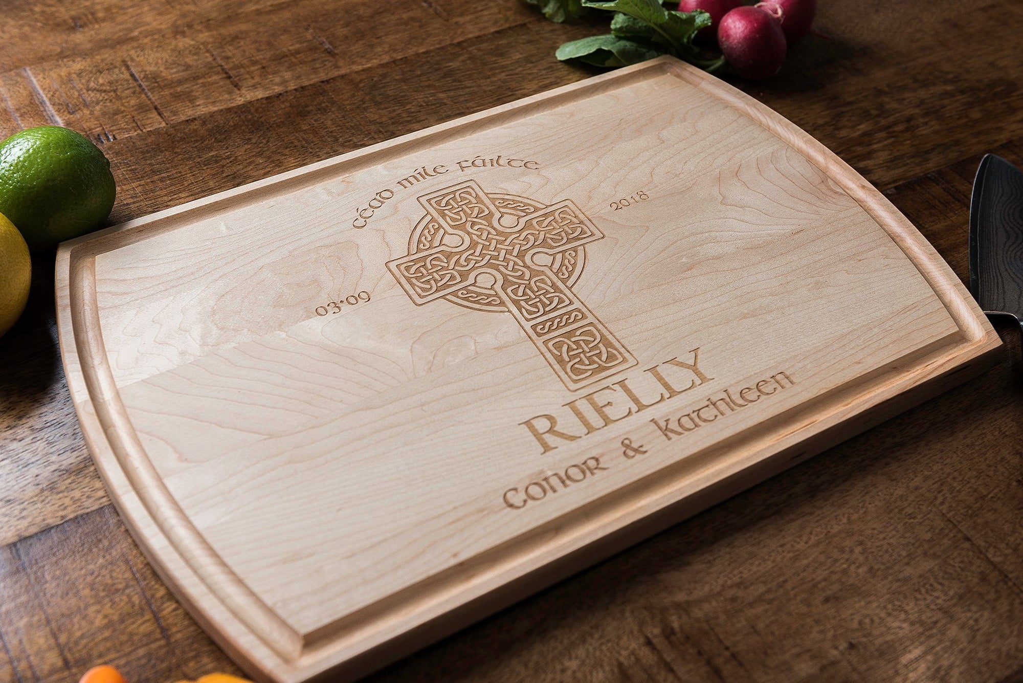 Wood Anniversary Gift, Irish Wedding Gift, Cutting Boards Personalized by Well Written Gifts