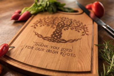 Irish Wedding Gift | Celtic Tree of Life | Personalized Cutting Board by Well Written Gifts