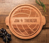 Sports Gift * Personalized Engraved Round Wood Sports Ball Cutting Board