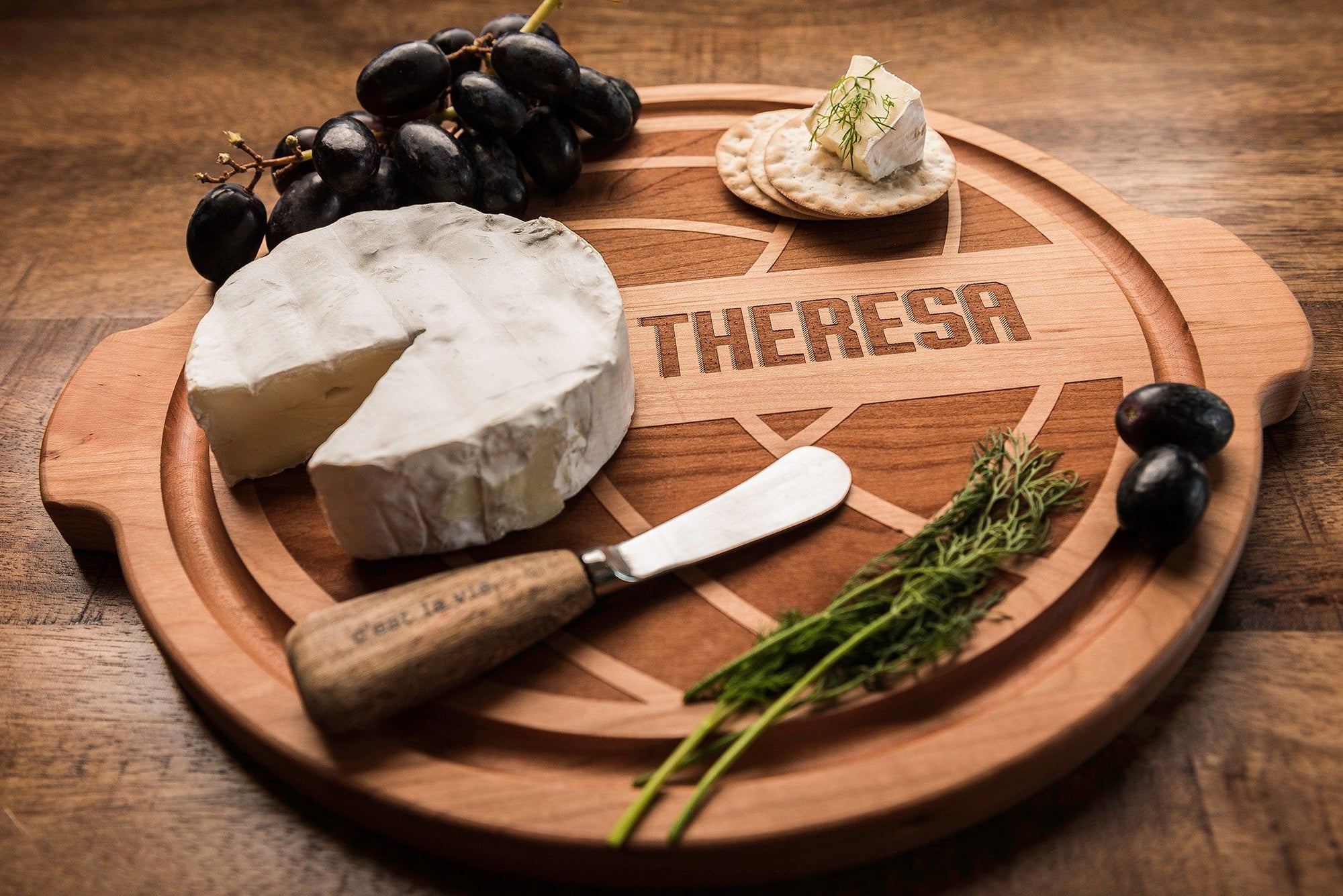 Sports Gift * Personalized Engraved Round Wood Sports Ball Cutting Board