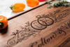 Wood Cutting Board * Personalized * Monogrammed Wedding Gift * Engraved Wedding Rings Logo