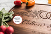 Wood Cutting Board * Personalized * Monogrammed Wedding Gift * Engraved Wedding Rings Logo