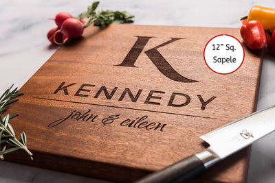 Personalized Cutting Board | Monogrammed Wedding Gift | Modern Gift - KNDY