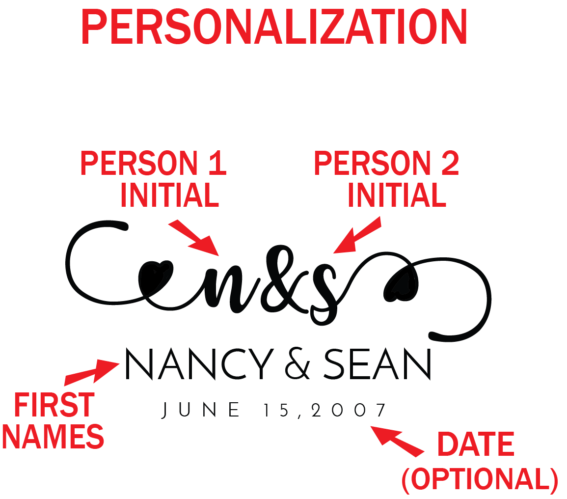 Personalized Engraved Wood Charcuterie Board with Names & Twined Hearts