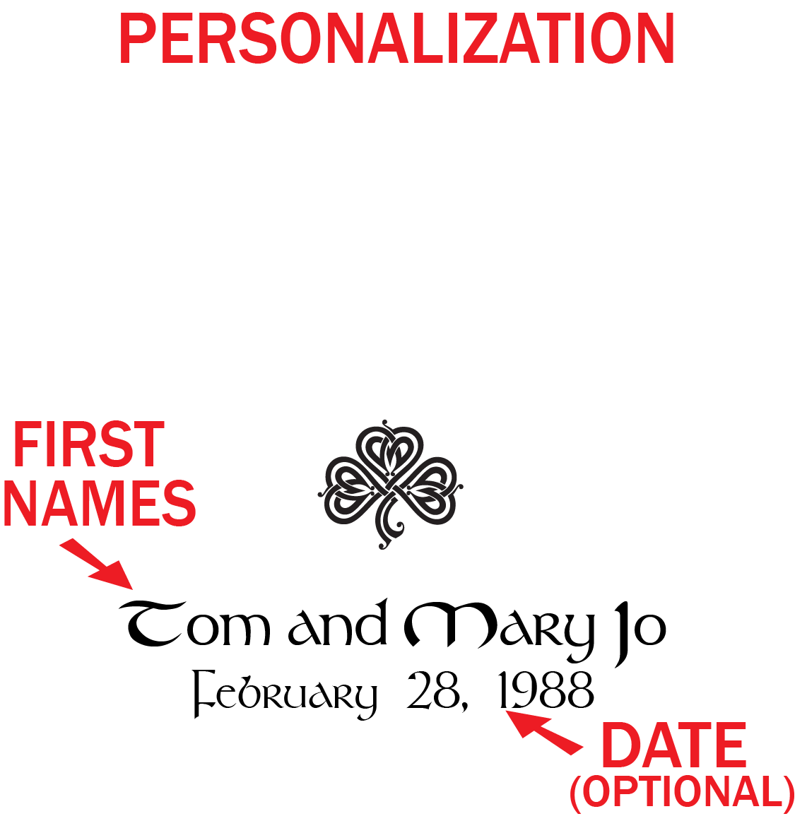 Irish Wedding Gift * Personalized Charcuterie Board with Shamrock