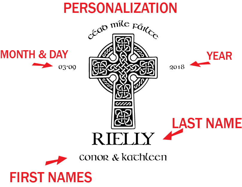 Personalized Celtic Cross Cutting Board * Custom Engraved Irish Wedding Gift