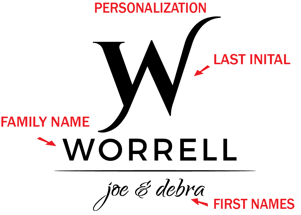 Custom Cutting Board Personalized * Monogrammed with Last and First Names