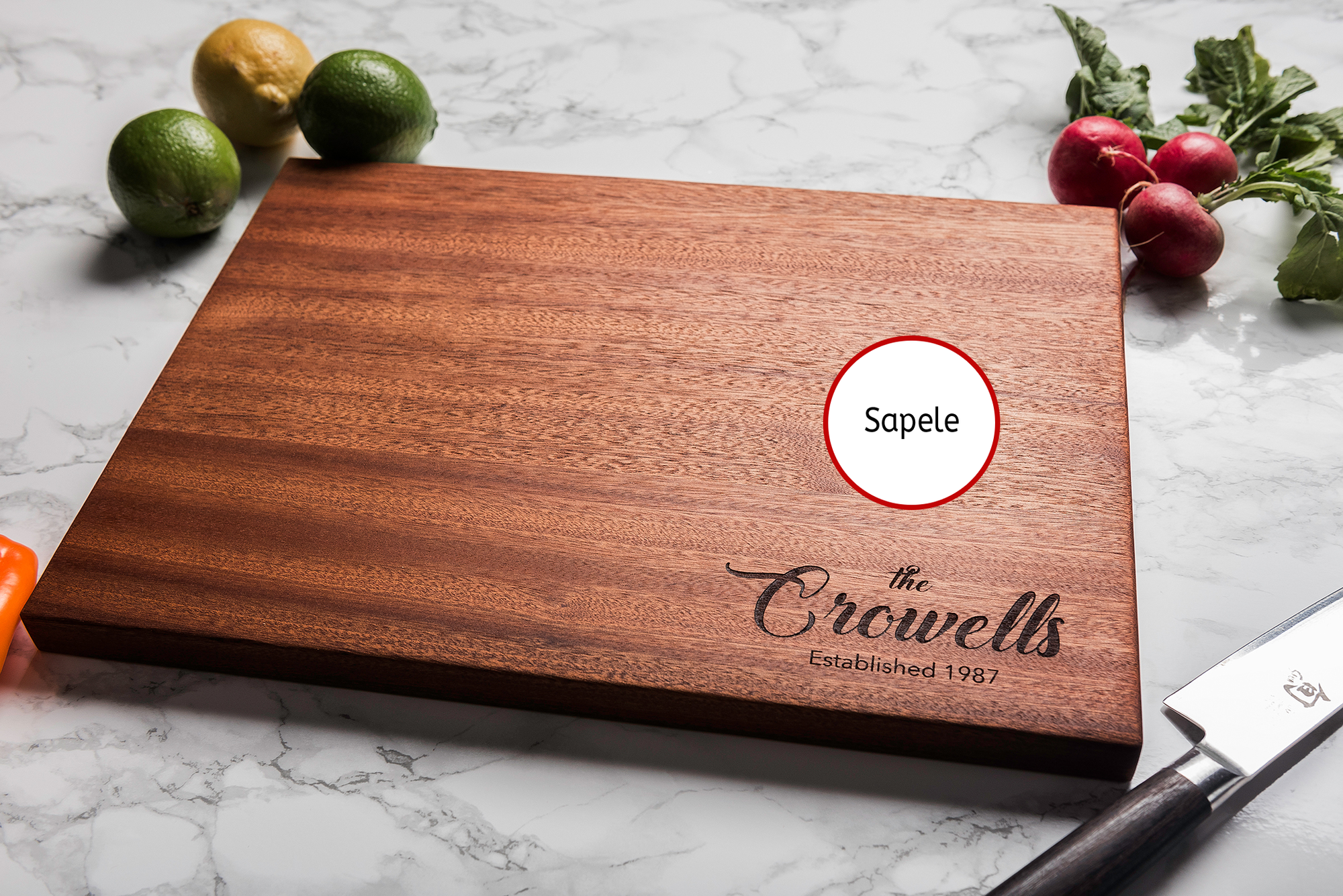 Custom Cutting Board Personalized * Monogrammed with Last and First Names