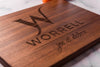 Personalized Custom Cutting Board with Monogram, Family Name and First Names by Well Written Gifts