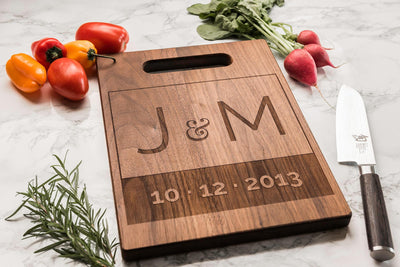 Personalized Charcuterie Board | Monogrammed Custom Cutting Board Wedding Gift by Well Written Gifts
