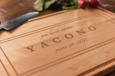 Modern Personalized Cutting Board, Anniversary Gift, Custom Wood Gift by Well Written Gifts