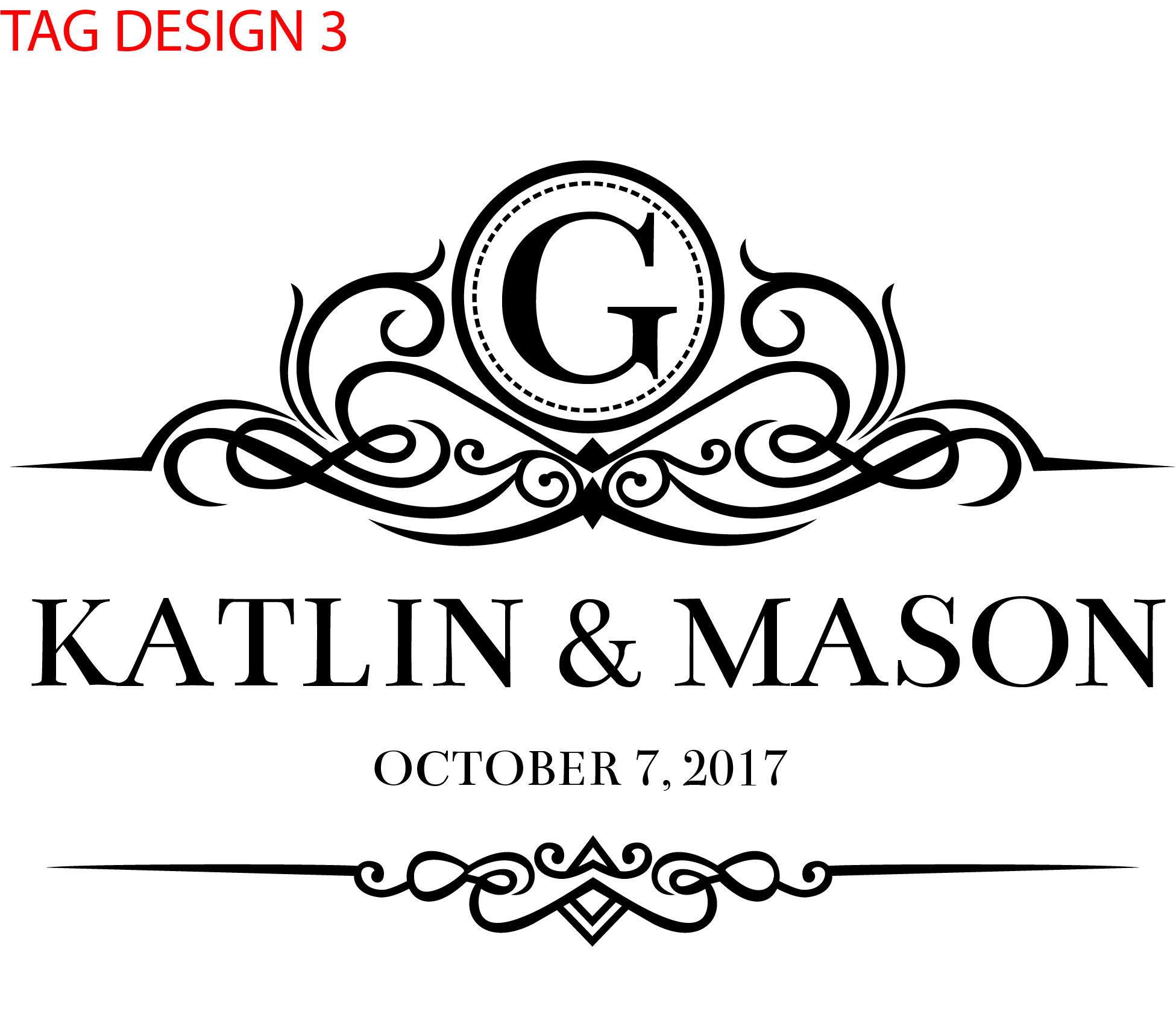 Engraved Wood Gift Tag with Your words Engraved on the Back - Design 3 - by Well Written Gifts