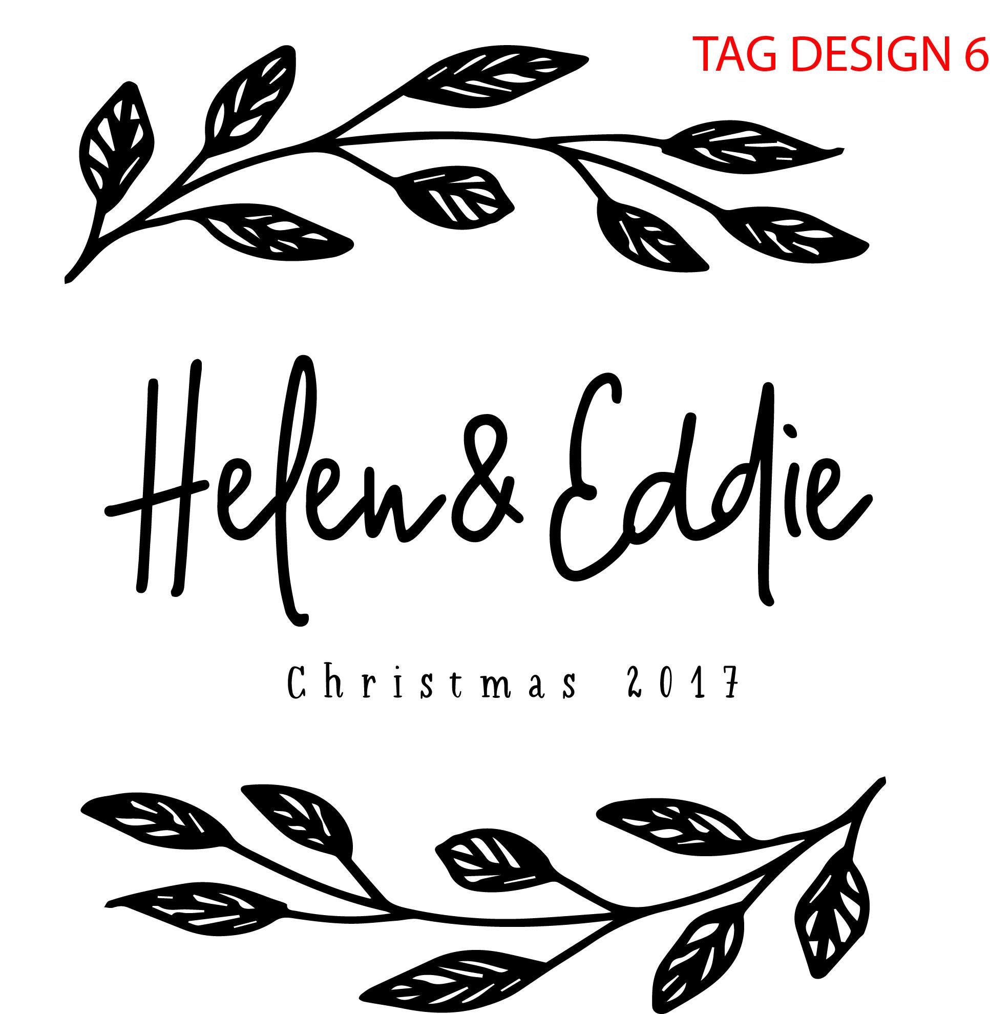 Engraved Wood Gift Tag with Your words Engraved on the Back - Design 6 - by Well Written Gifts