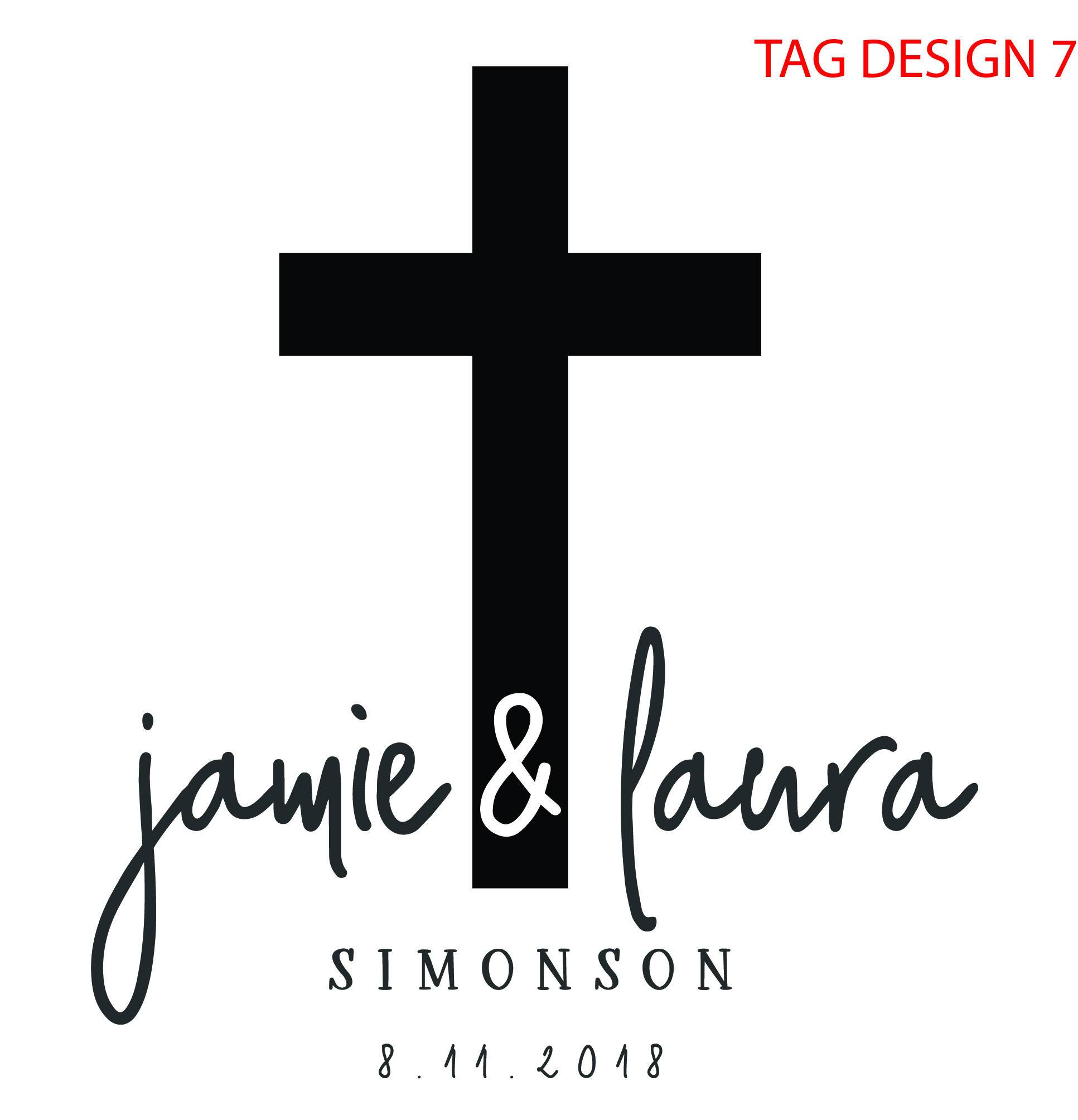 Engraved Wood Gift Tag with Your words Engraved on the Back - Design 7 - by Well Written Gifts