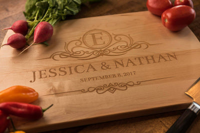 Personalized Custom Cutting Board | Monogrammed Wedding Gift by Well Written Gifts