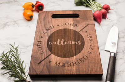 Personalized Cheese Board, Modern Custom Charcuterie Board, Wood Cutting Board by Well Written Gifts