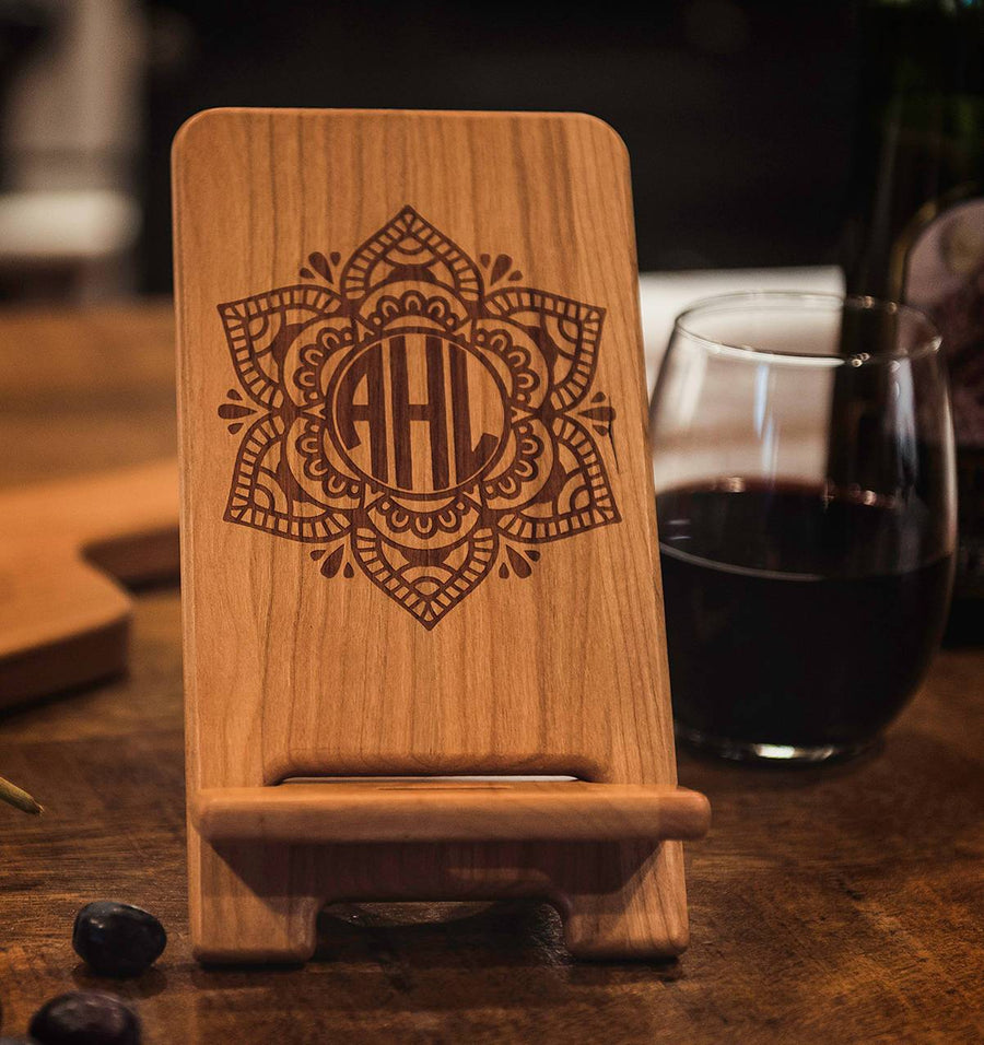 Personalize wood gift for her, Monogrammed iPad stand, cookbook stand by Well Written Gifts