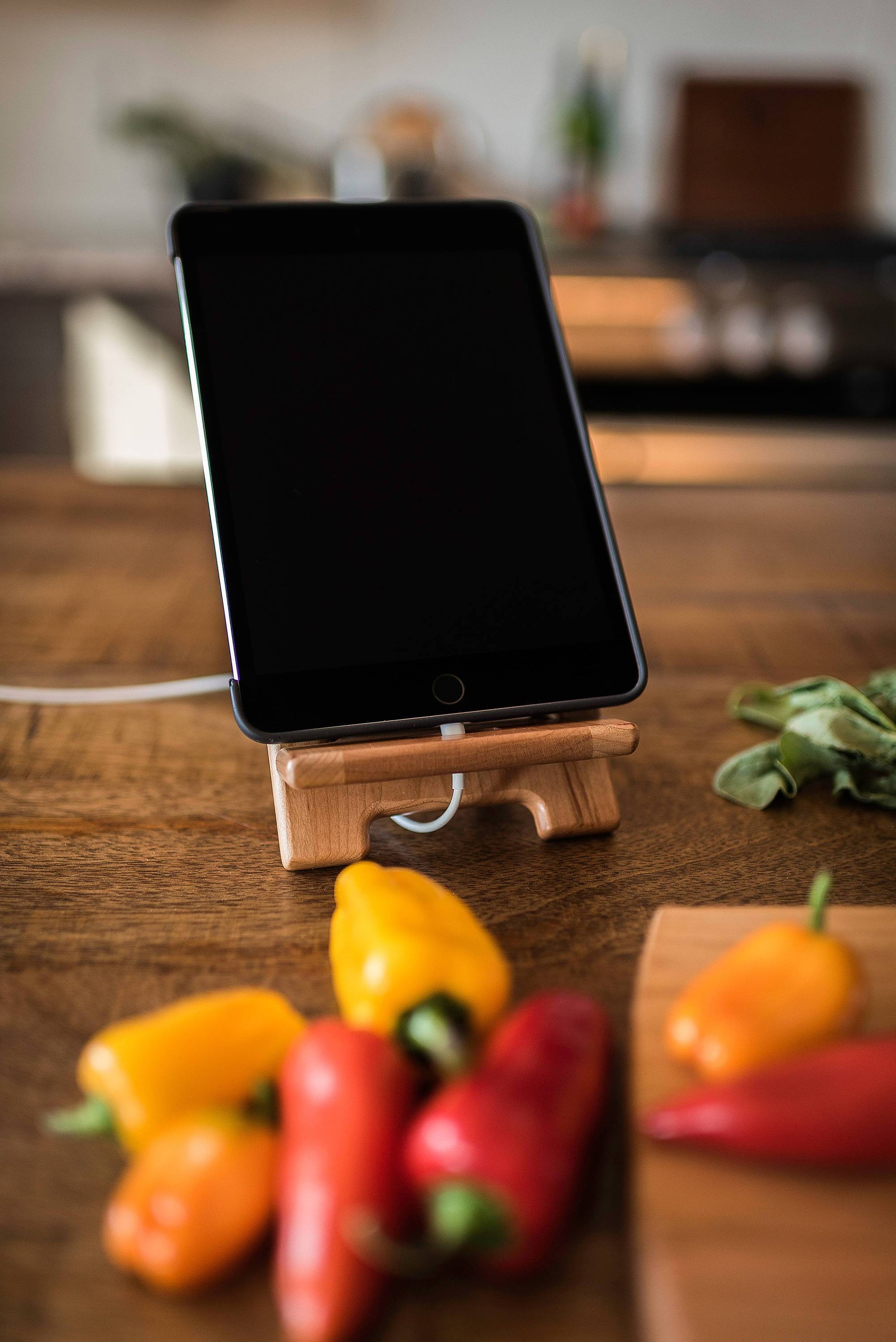 Monogrammed iphone iPad Cookbook stand for her by Well Written Gifts