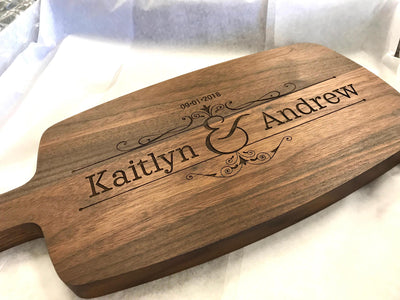 Cutting Boards Personalized, Cheese Board, Wedding Gift for Couple, Walnut,  by Well Written Gifts