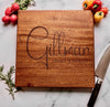 Custom Engraved Personalized Wood Cutting Board in Sapele from Well Written Gifts