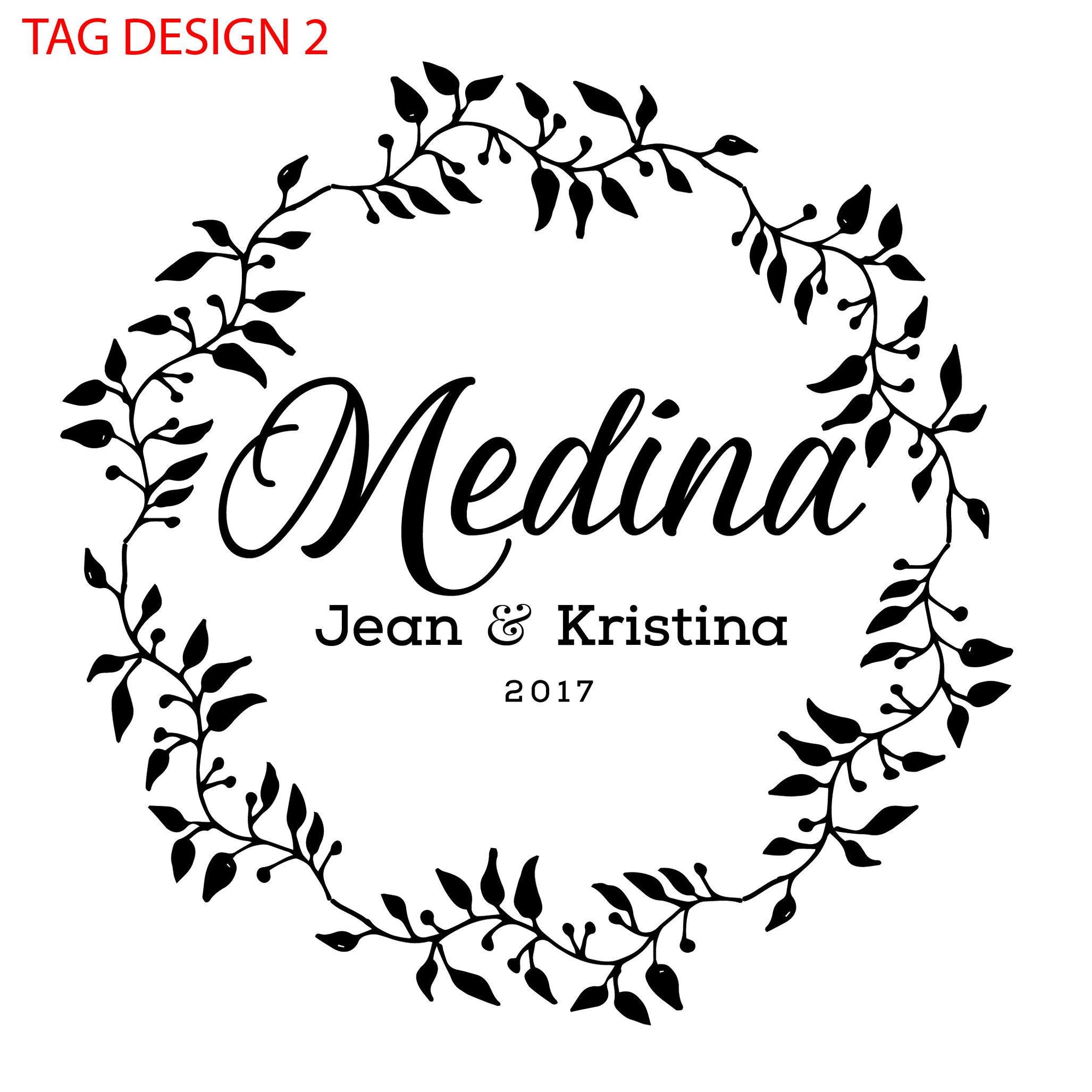 Engraved Wood Gift Tag with Your words Engraved on the Back - Design 2 - by Well Written Gifts