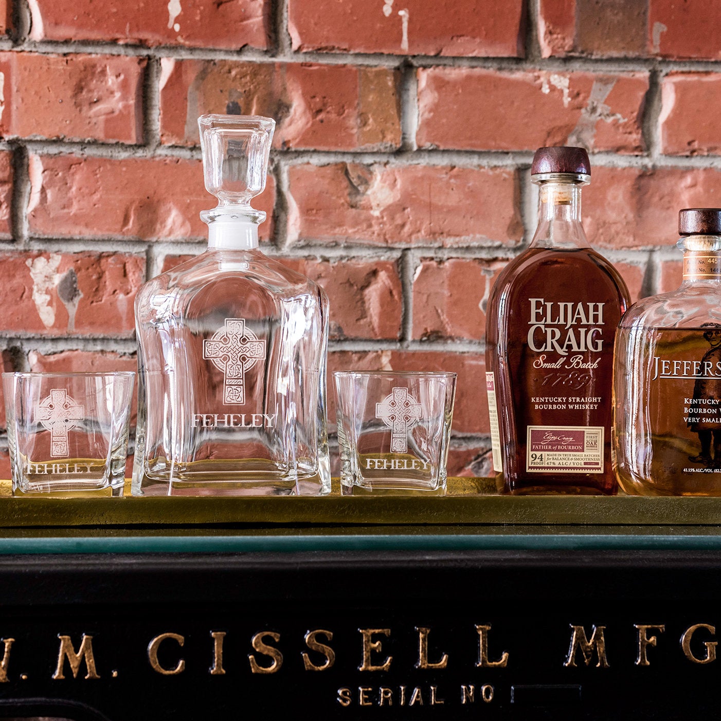 Personalized Celtic Cross Whiskey Decanter | Irish Wedding Gift