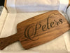 Personalized cheese board anniversary gift in walnut by Well Written Gifts