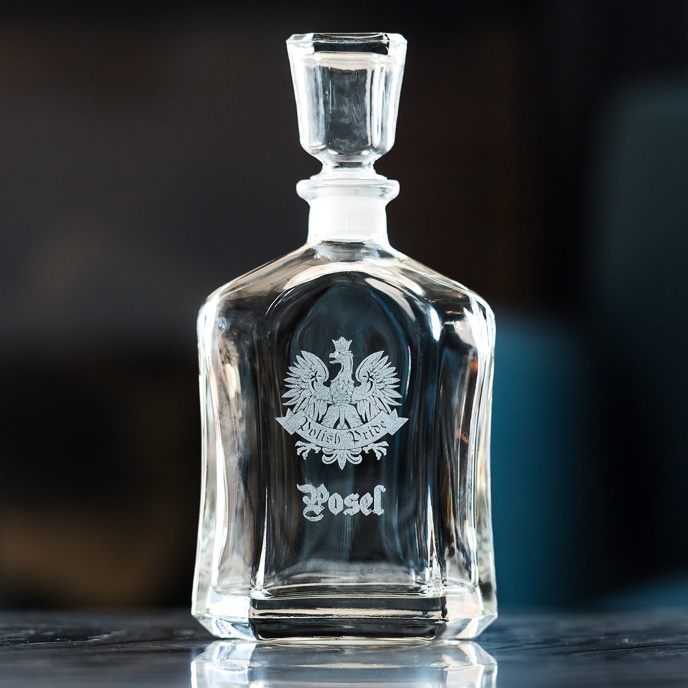 Personalized Whiskey Decanter Set, Engraved Polish Pride Decanter Rocks Glass Set, Custom Wedding Gift, Groomsmen Gifts Polish Father&#39;s Day