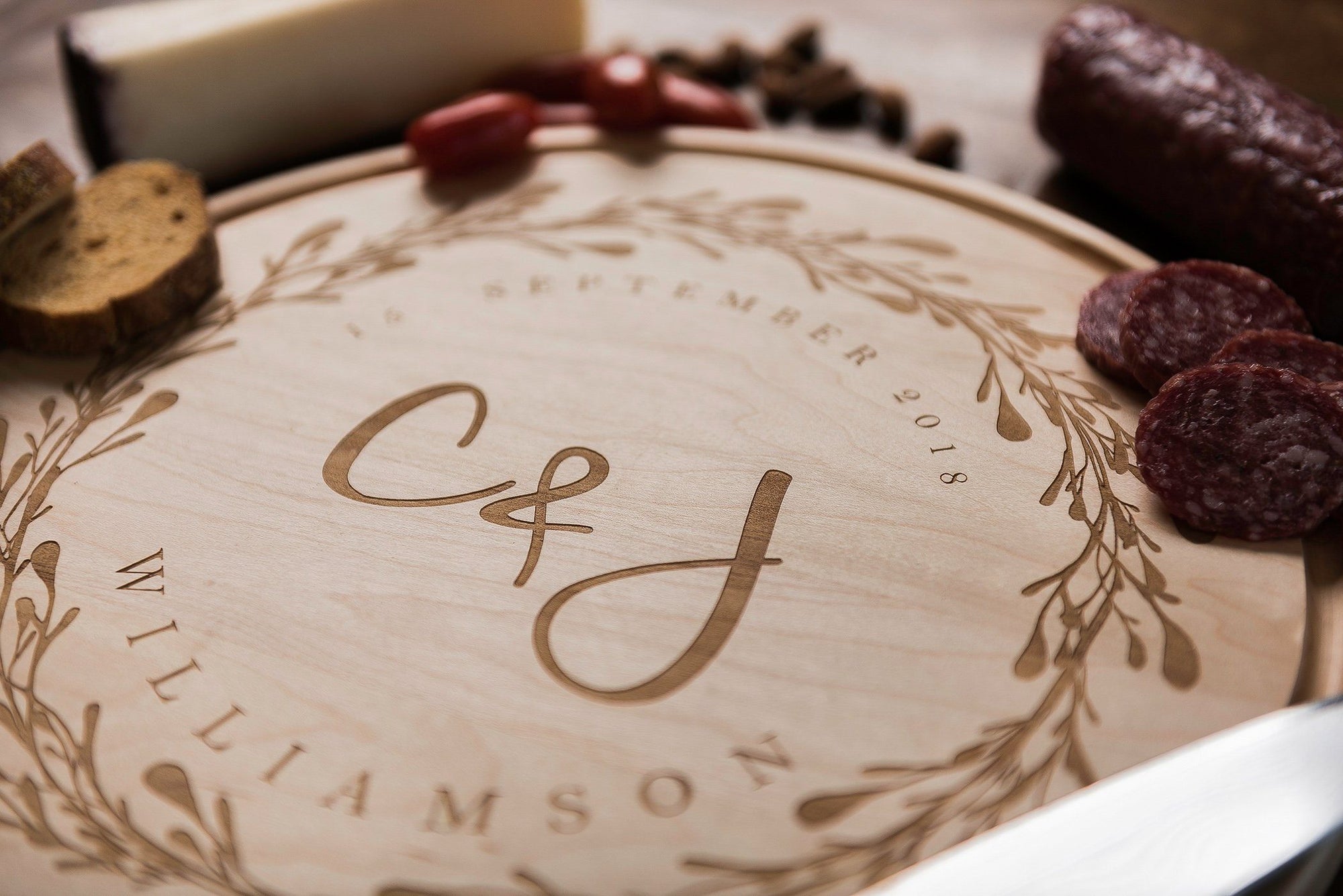 Cutting Board Personalized, Engraved Wood Cutting Board Wedding Gift for Couple, 5th Anniversary Gift, Custom Monogrammed Gift for Her,