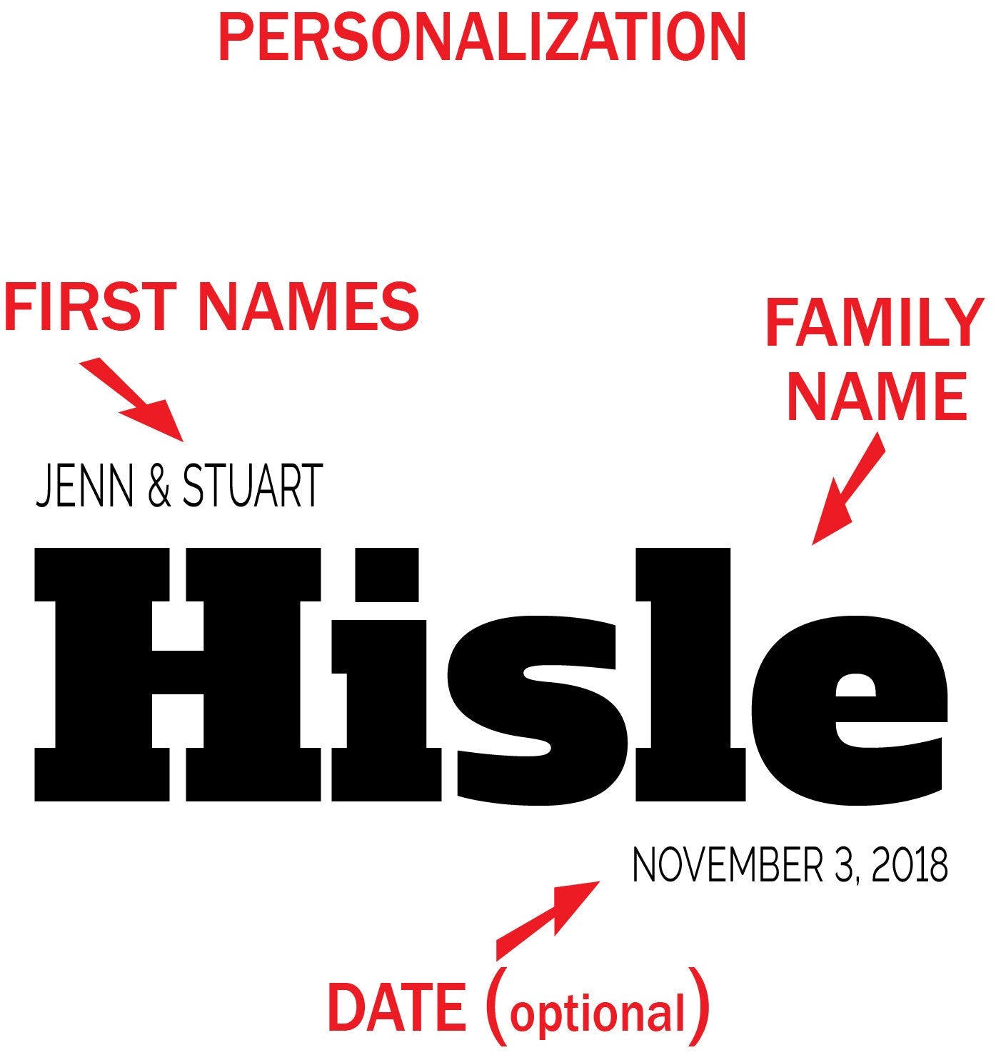 Personalized Cheese Board with Block Font Names - HSLS