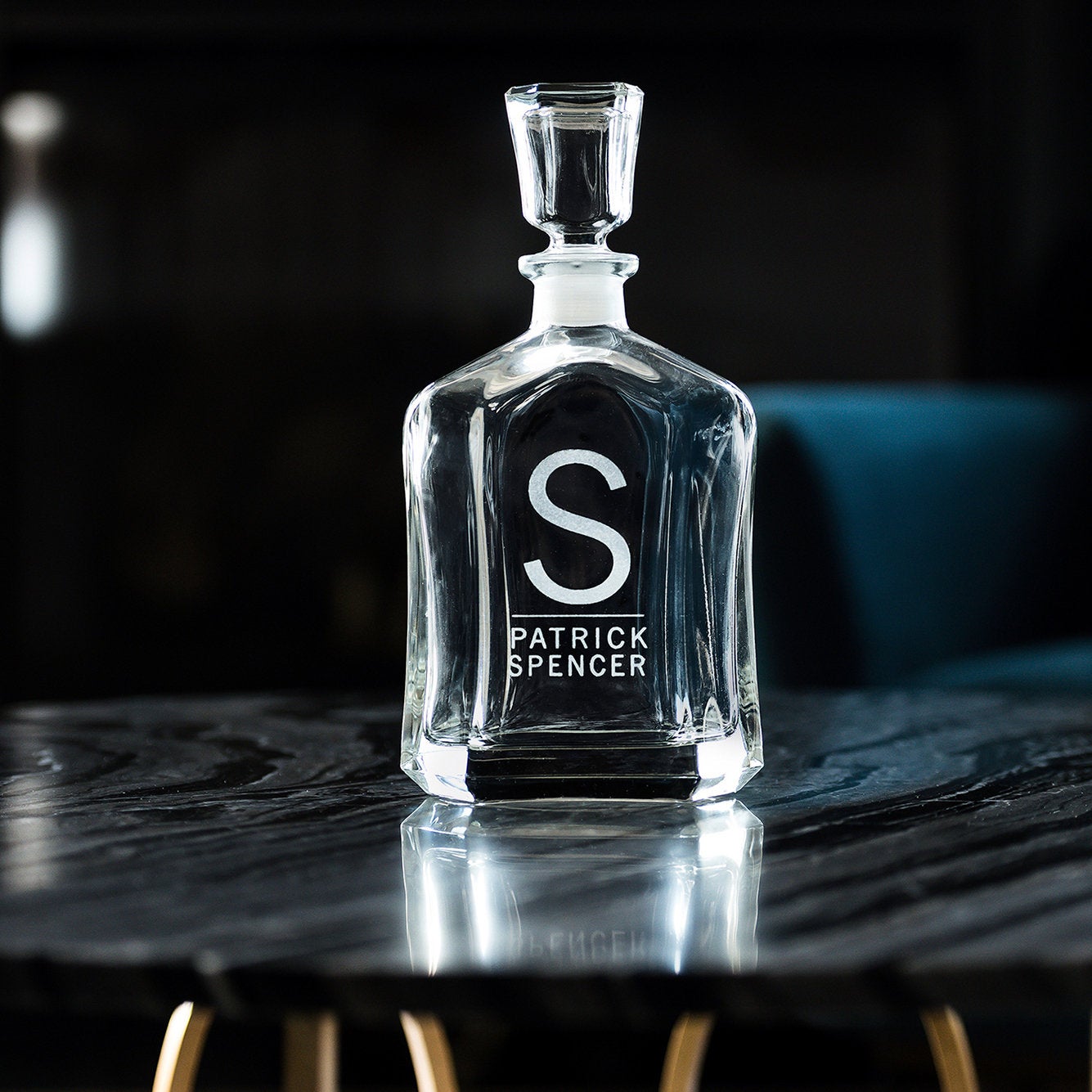 Personalized Monogrammed Whiskey Decanter Set with names | Husband Gift | Client Gift