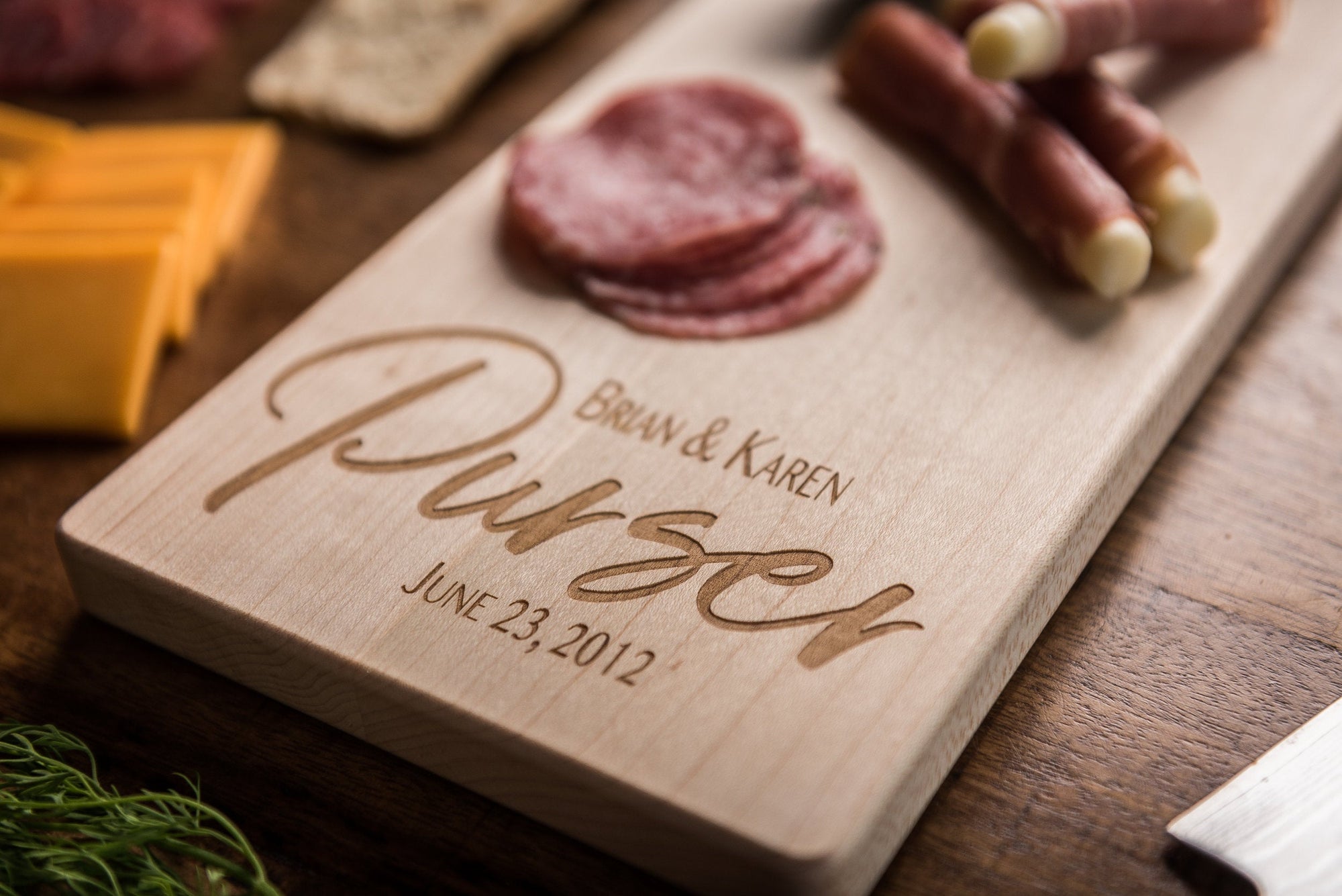 Personalized Cheese Board in Modern Font - PCCB