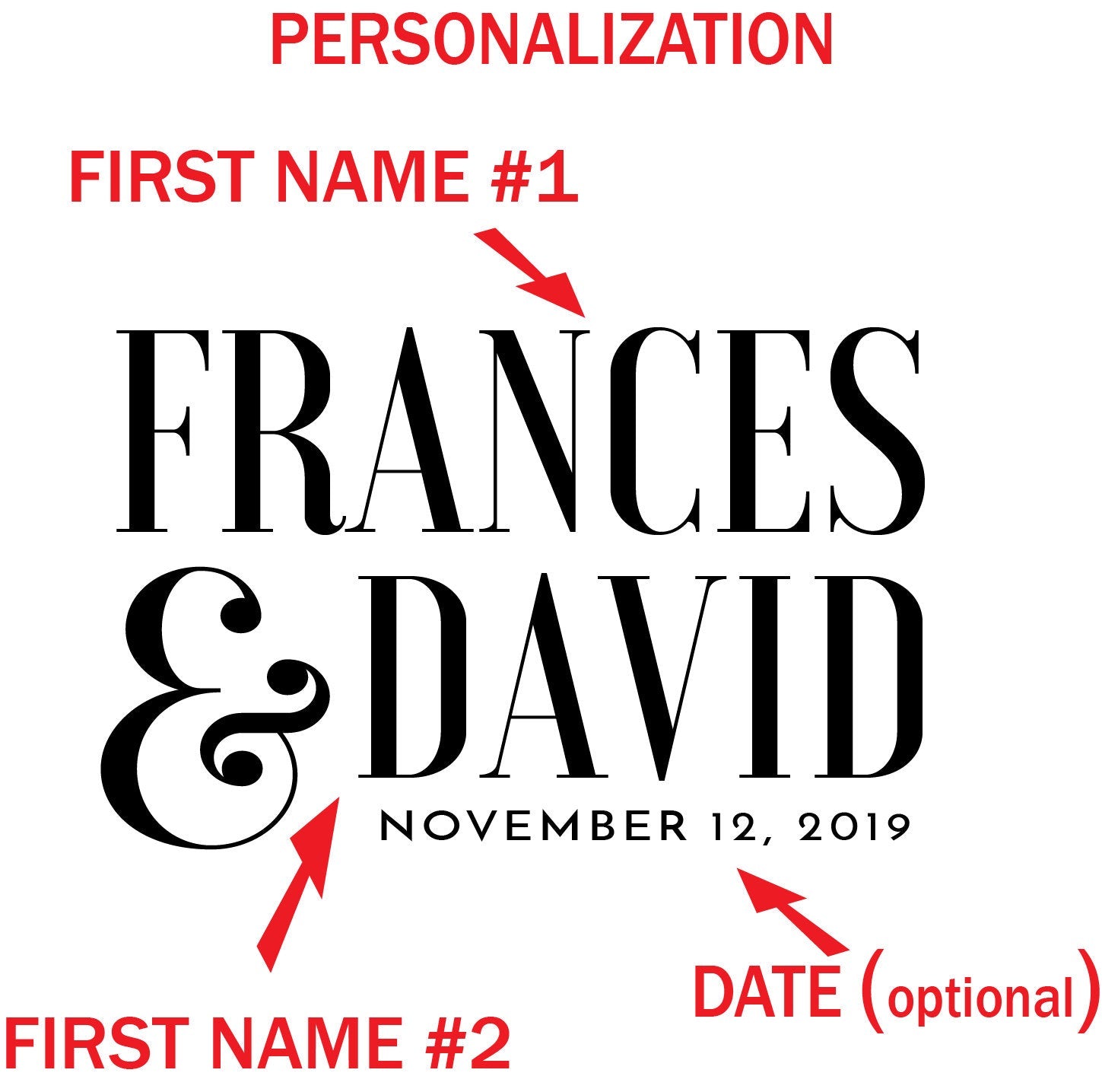 Personalized Wood Cheese Board with Stacked Names - F&D