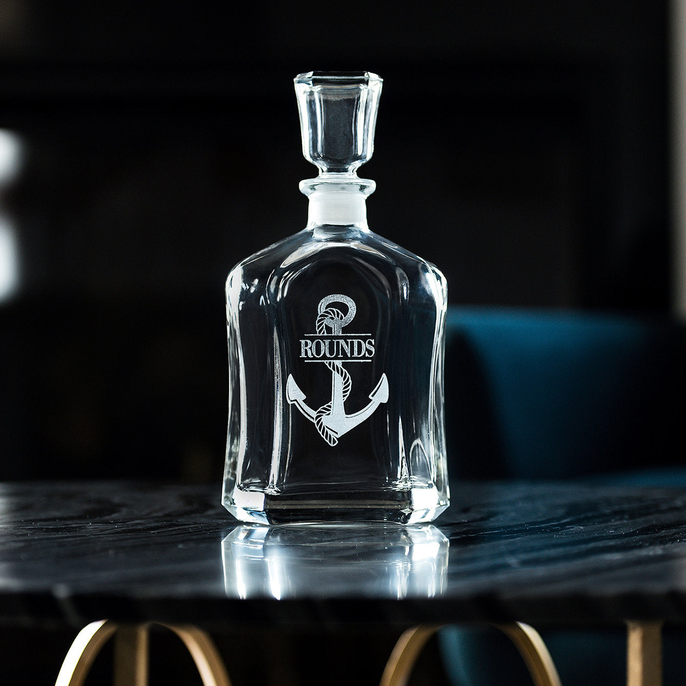 Personalized Anchor Whiskey Decanter Set | Naval Whiskey Set | Sailor Gift